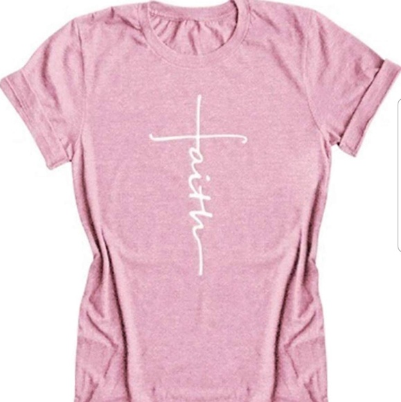 Tops - Pink "Faith" Tee
